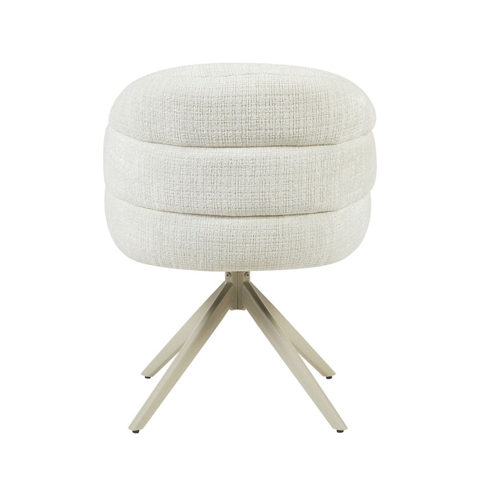 Draaibare eetkamerstoel Bella Off White Poot Zand