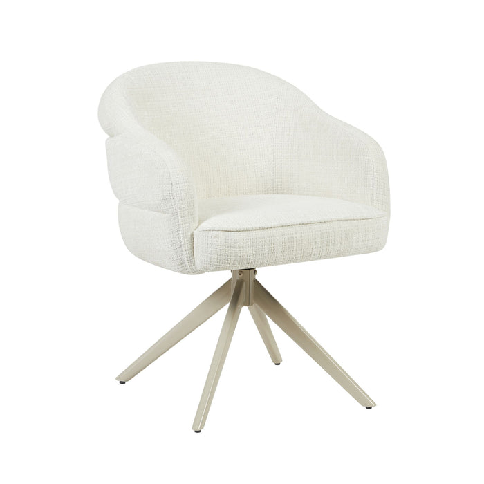 Draaibare eetkamerstoel Bella Off White Poot Zand