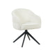 Draaibare eetkamerstoel Bella Off White Poot Zwart