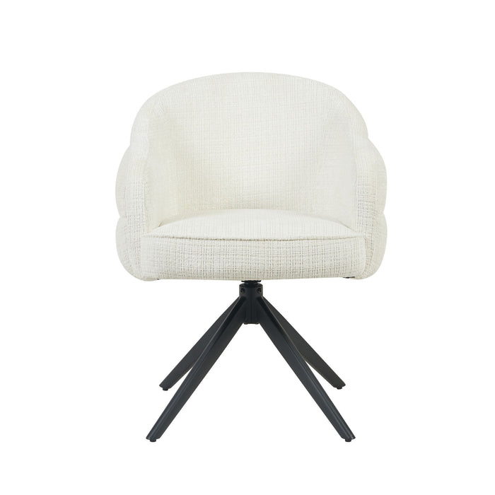 Draaibare eetkamerstoel Bella Off White Poot Zwart