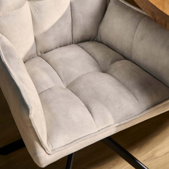Draaibare eetkamerstoel Dani  Champagne  Velvet