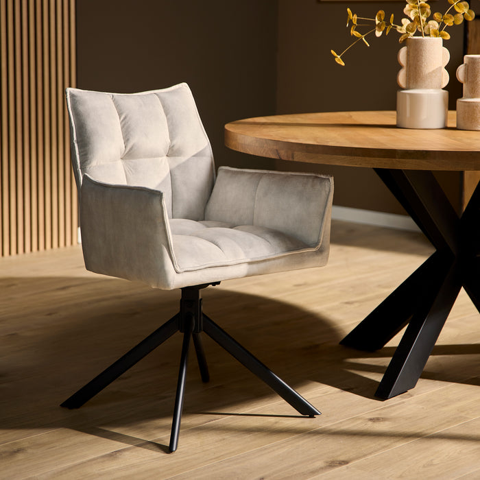 Draaibare eetkamerstoel Dani  Champagne  Velvet