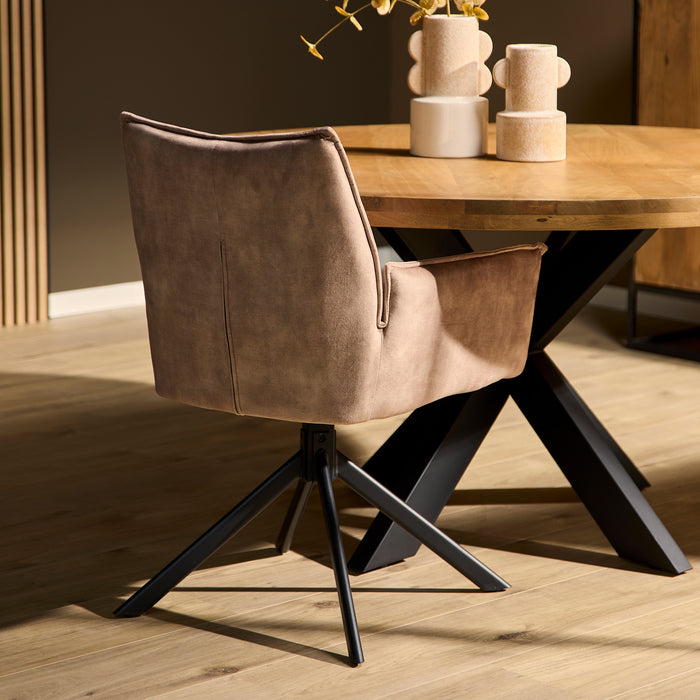 Draaibare eetkamerstoel Dani  Beige  Velvet