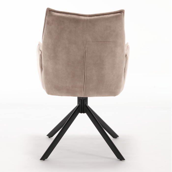 Draaibare eetkamerstoel Dani  Beige  Velvet