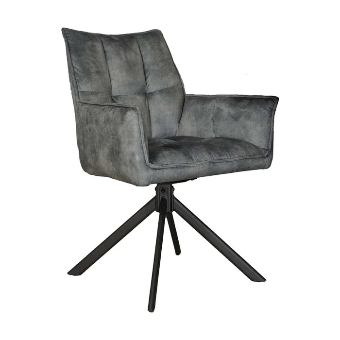 Draaibare eetkamerstoel Dani Blauw Velvet
