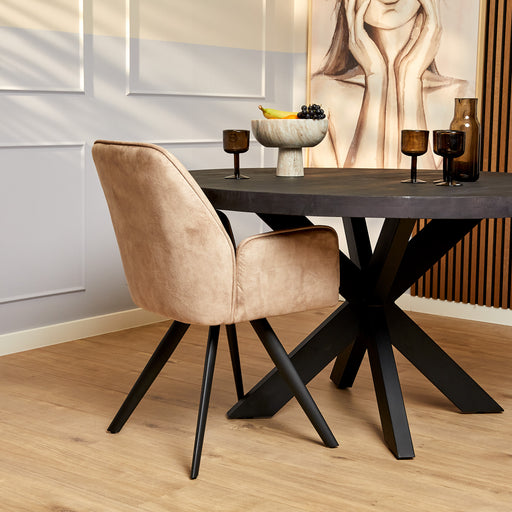 Draaibare Eetkamerstoel Nova Beige Velvet