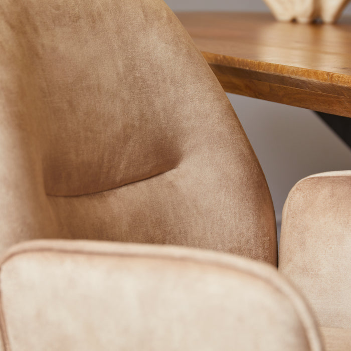 Draaibare Eetkamerstoel Nova Beige Velvet