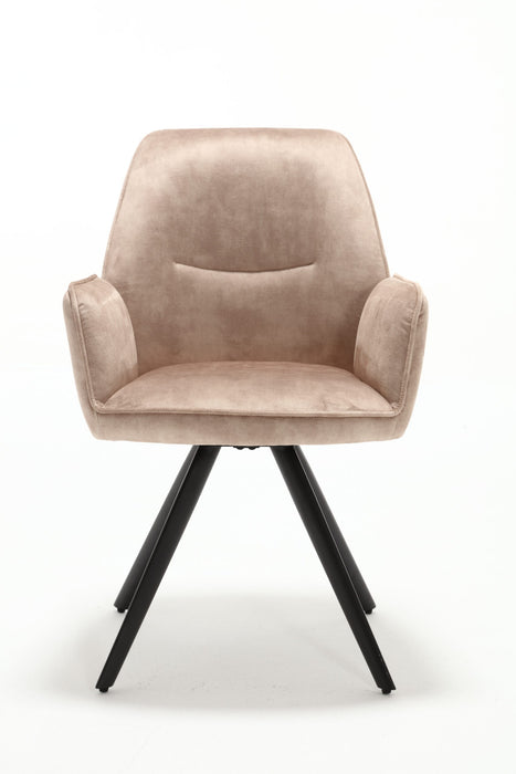 Draaibare Eetkamerstoel Nova Beige Velvet