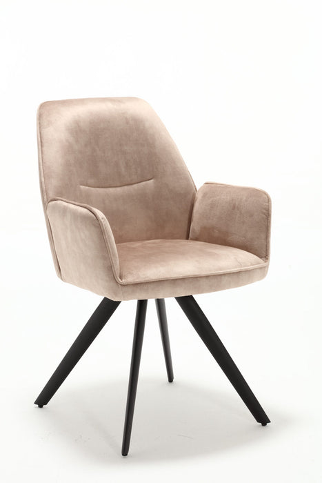 Draaibare Eetkamerstoel Nova Beige Velvet
