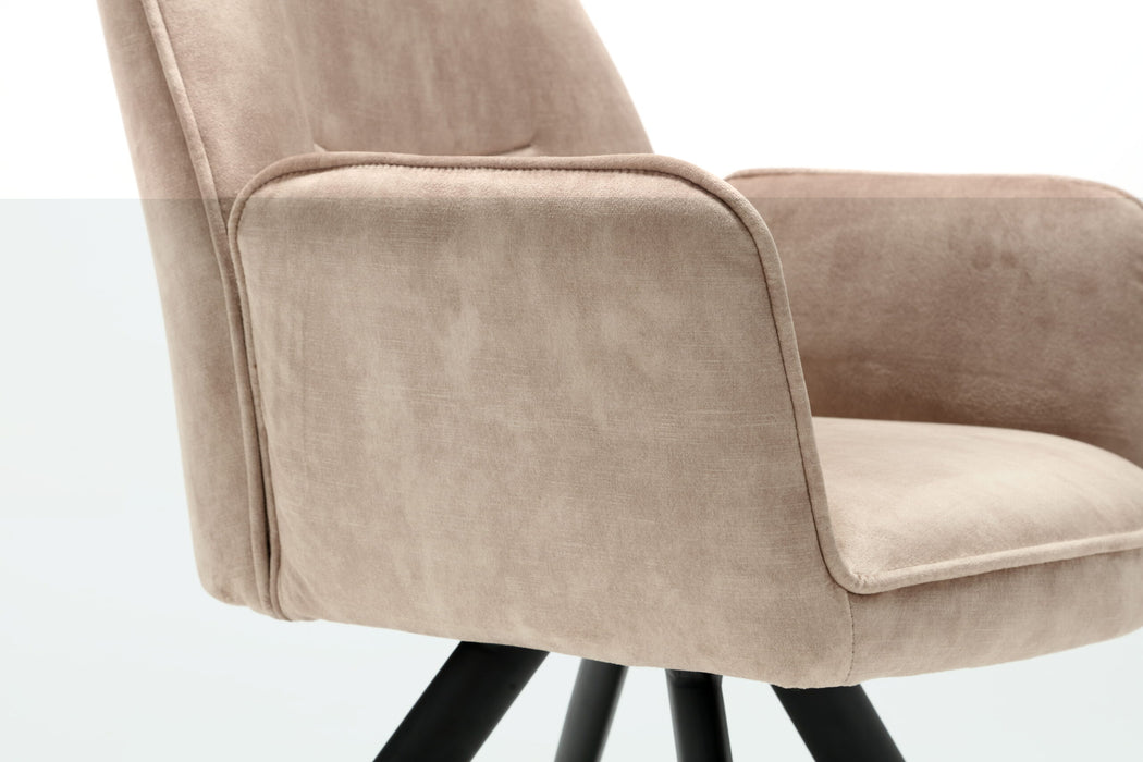 Draaibare Eetkamerstoel Nova Beige Velvet
