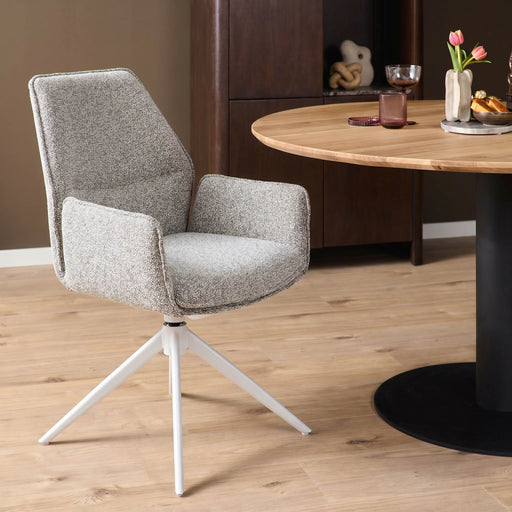 Draaibare Eetkamerstoel Hera met armleuning Beige