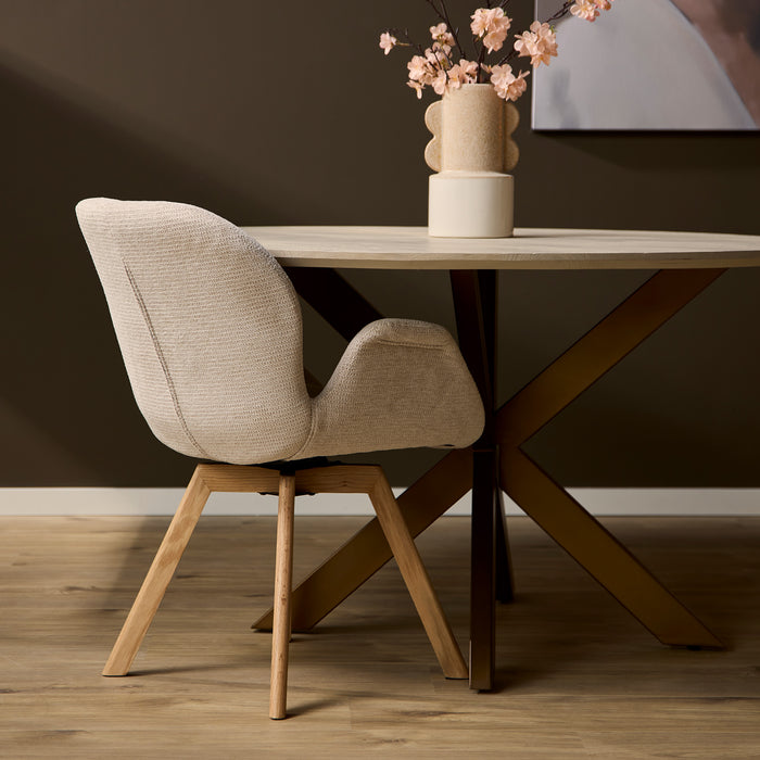 Draaibare eetkamerstoel Jesse Beige