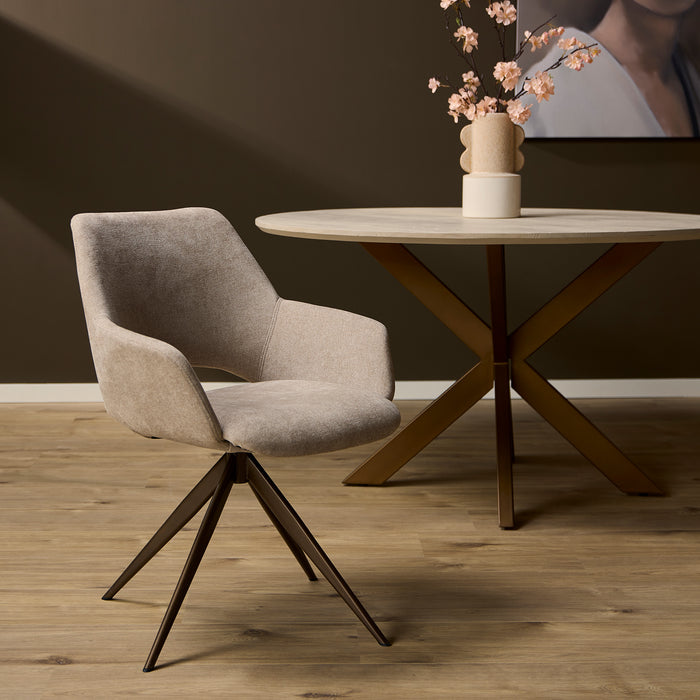 Draaibare eetkamerstoel Daisy Beige