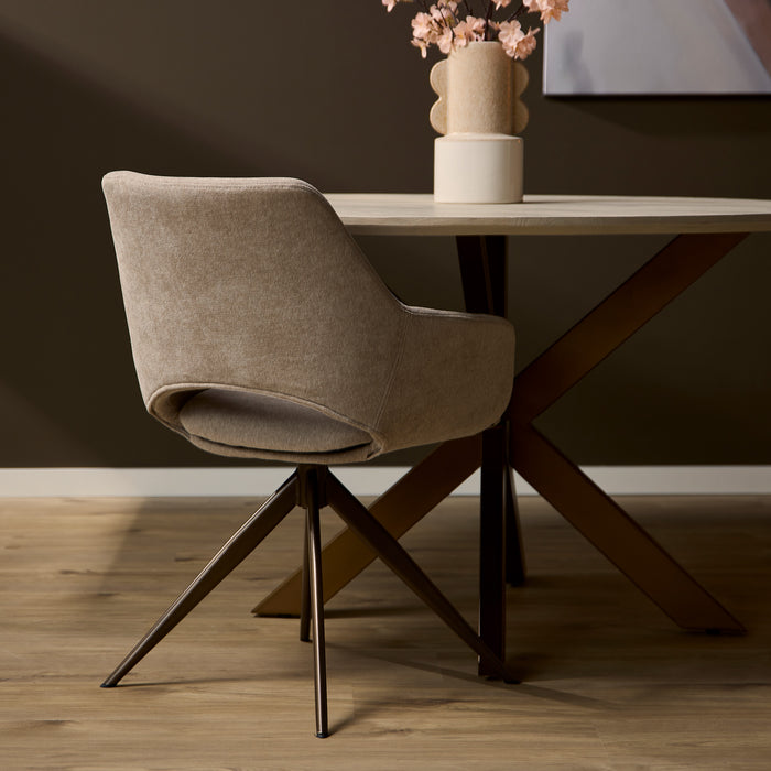 Draaibare eetkamerstoel Daisy Beige