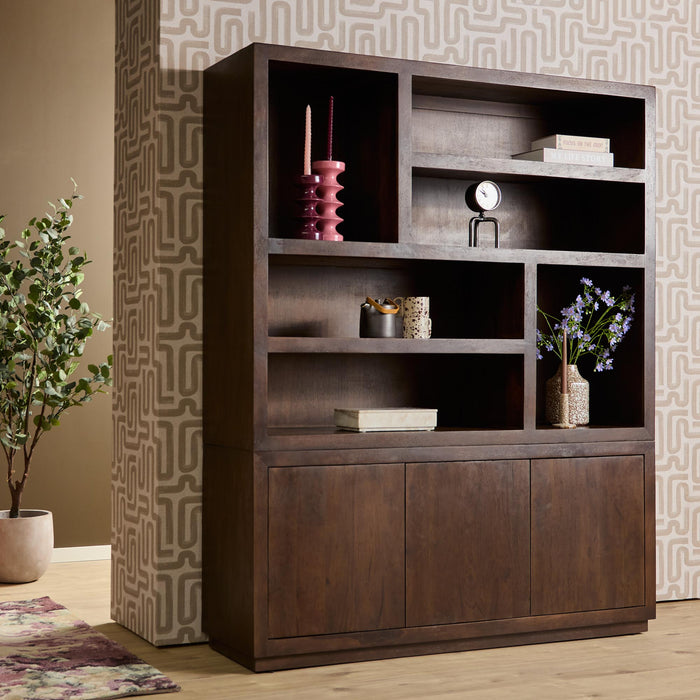 Vakkenkast Brussel XL Bruin Mangohout 160 cm