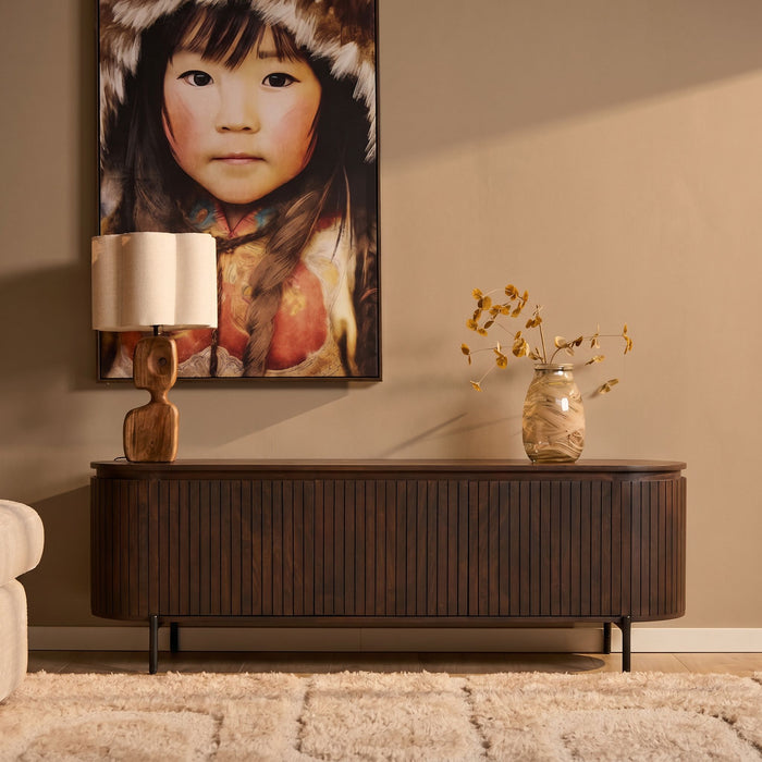 Ovale eettafel Solana Bruin Mangohout 210 cm