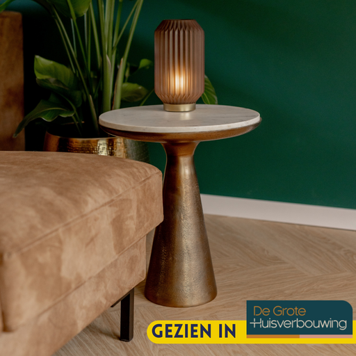 Bijzettafel Essy Wit Marmer/metaal 45 cm
