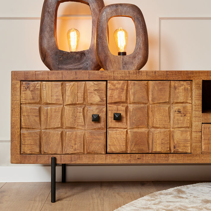 Tv meubel Brandy Naturel Mangohout 220 cm