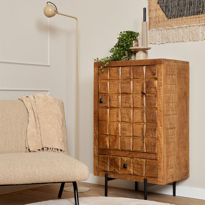 Kabinet Brandy Naturel Mangohout 60 cm