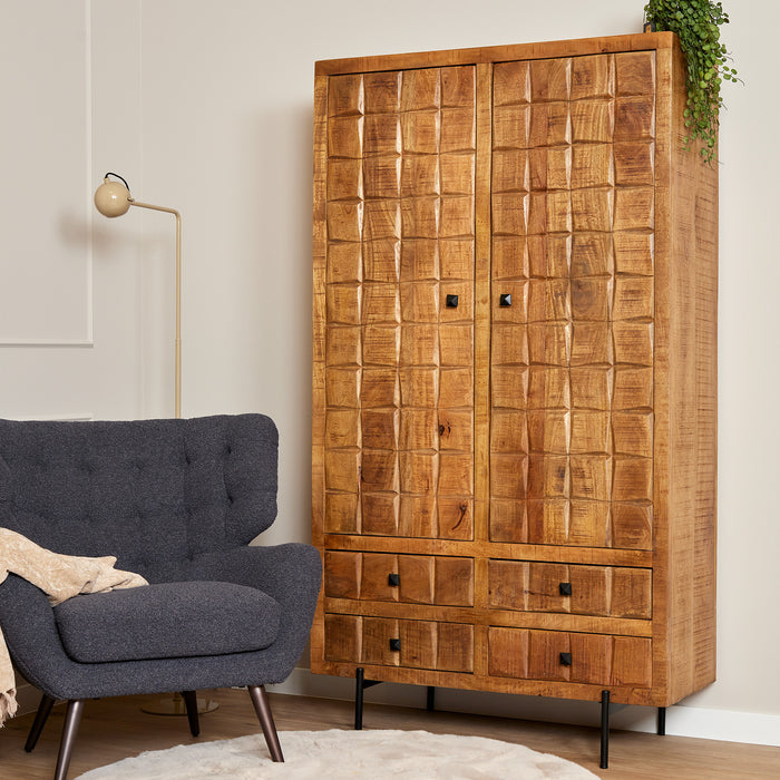 Kabinet Brandy Naturel Mangohout 100 cm