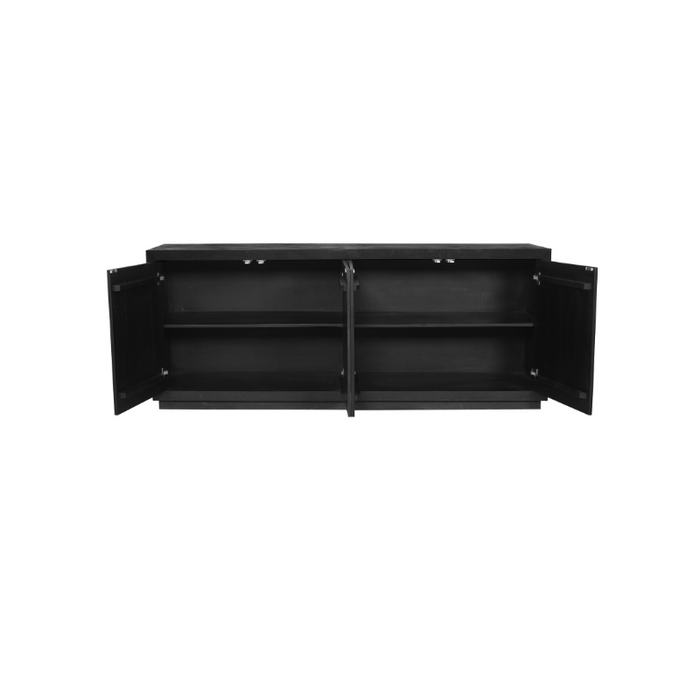 Dressoir Brussel  Zwart Mangohout 200 cm