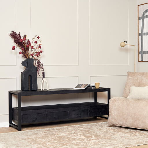 Tv meubel Boaz Zwart Mangohout 180 cm