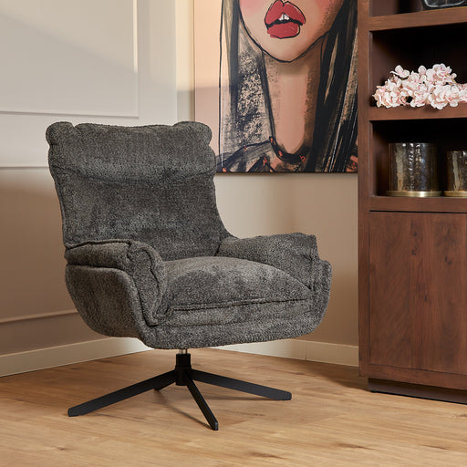 Draaibare fauteuil Vera Donkergrijs