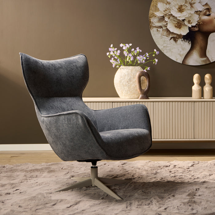 Draaibare fauteuil Julia Antraciet